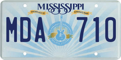 MS license plate MDA710