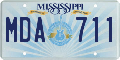 MS license plate MDA711