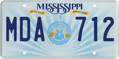 MS license plate MDA712