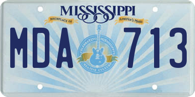 MS license plate MDA713