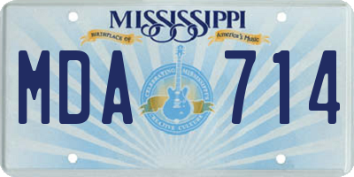 MS license plate MDA714