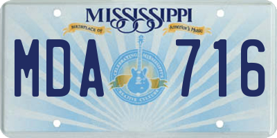 MS license plate MDA716