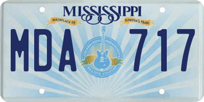 MS license plate MDA717