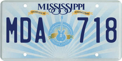 MS license plate MDA718