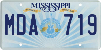 MS license plate MDA719