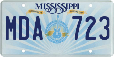MS license plate MDA723
