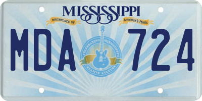 MS license plate MDA724