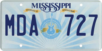 MS license plate MDA727