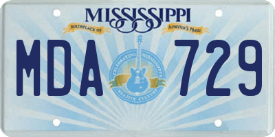 MS license plate MDA729
