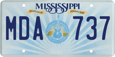 MS license plate MDA737