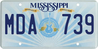 MS license plate MDA739