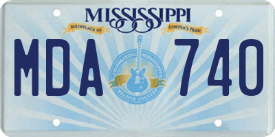 MS license plate MDA740