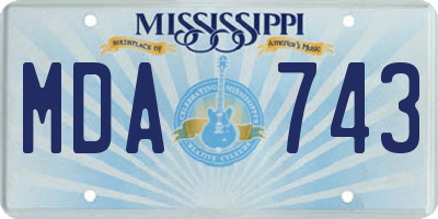 MS license plate MDA743