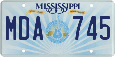MS license plate MDA745