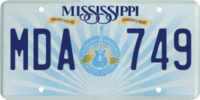 MS license plate MDA749