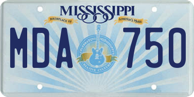 MS license plate MDA750