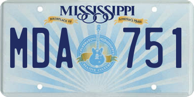 MS license plate MDA751