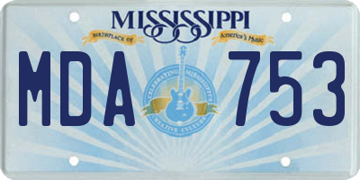 MS license plate MDA753