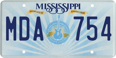 MS license plate MDA754