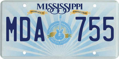 MS license plate MDA755