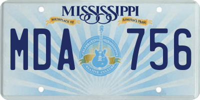 MS license plate MDA756
