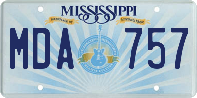 MS license plate MDA757