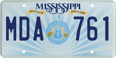 MS license plate MDA761