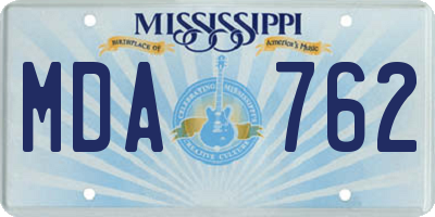 MS license plate MDA762