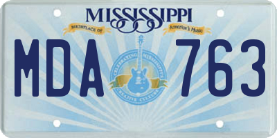 MS license plate MDA763