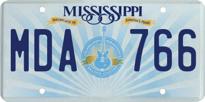 MS license plate MDA766
