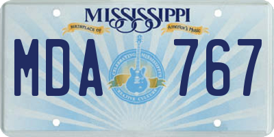MS license plate MDA767