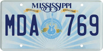MS license plate MDA769