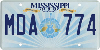 MS license plate MDA774