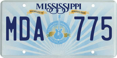 MS license plate MDA775