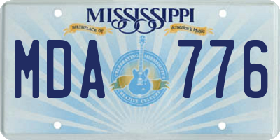 MS license plate MDA776