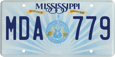 MS license plate MDA779