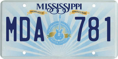 MS license plate MDA781