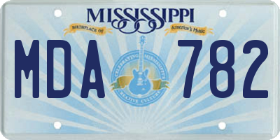 MS license plate MDA782