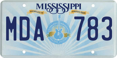 MS license plate MDA783