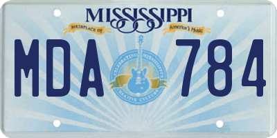 MS license plate MDA784