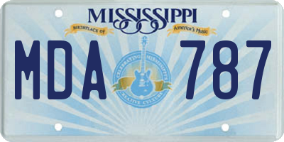 MS license plate MDA787