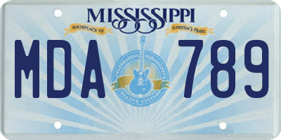 MS license plate MDA789