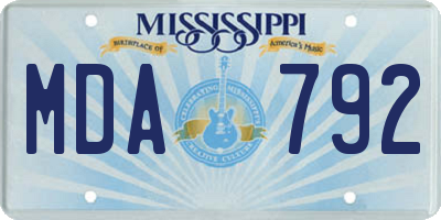 MS license plate MDA792