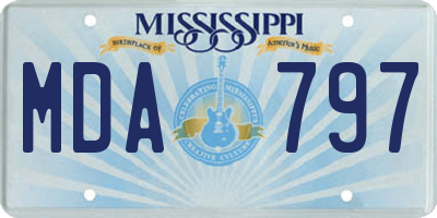 MS license plate MDA797