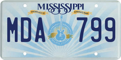 MS license plate MDA799