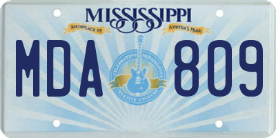 MS license plate MDA809