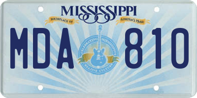 MS license plate MDA810