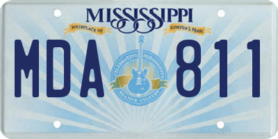 MS license plate MDA811