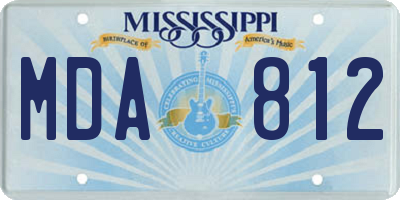 MS license plate MDA812