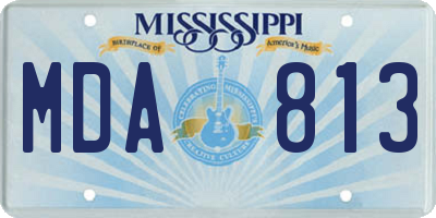 MS license plate MDA813